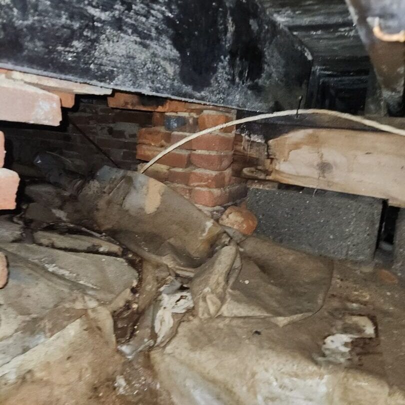 Water damaged crawl space with mold from plumbing leak Kokomo Indiana All-Pro Plumbing